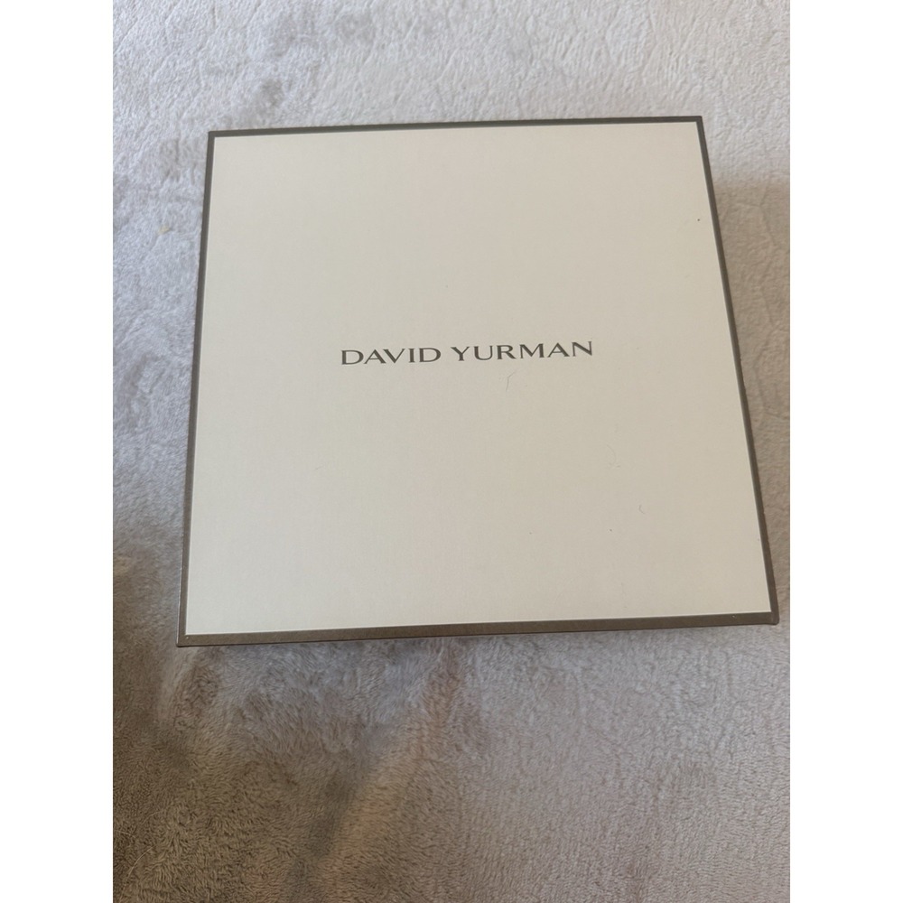 David Yurman Empty Necklace Box 8" By 8" Taupe Suede Jewelry Case